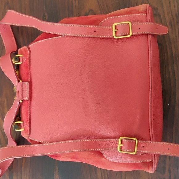 Red Suede Gucci Backpack Vintage Bamboo main image 6